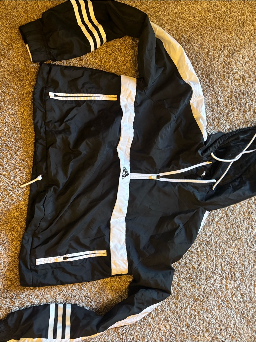 adidas Black cropped windbreaker Jacket